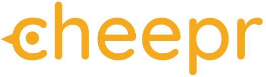 Cheepr Logo Bold text with a sleek chick design for student deals.